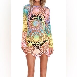 UNIF Rare Astra Mini  Dress in Tie Dye multicolored size S